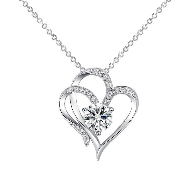 Double Heart Crystal Necklace