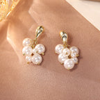 Pearl Grape Cluster Drop Earrings