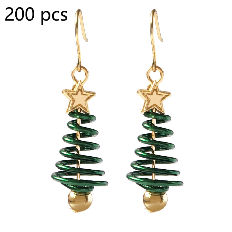 Festive Christmas Tree DIY Earrings with Star & Bell Detail