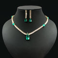 Fashion Green Crystal Bridal Jewelry Set