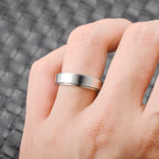 Minimalist Stainless Steel Band Ring – Engraved & Polished Finish
