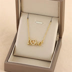 Gold “Love” Heart Pendant Necklace