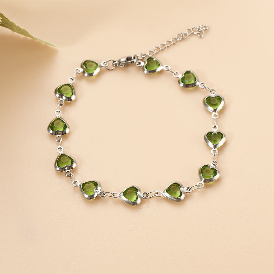 Heart-Accent Chain Bracelet with Elegant Linked Design