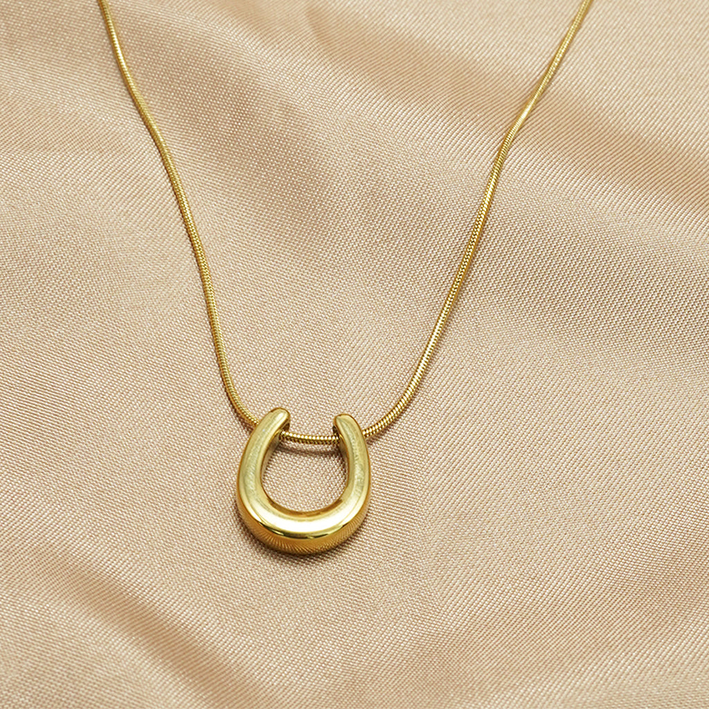 Minimalist Double-Hoop Pendant Necklace