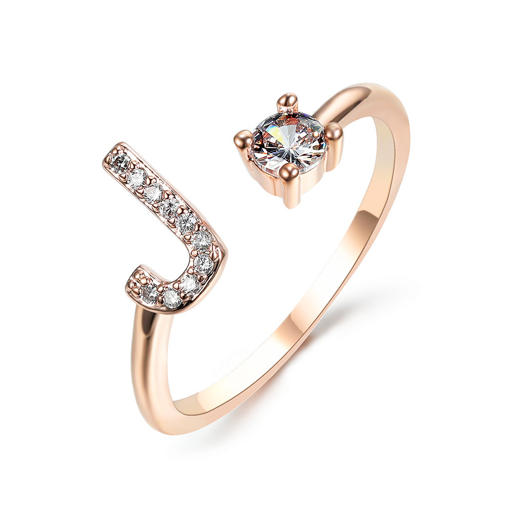 Personalized Diamond Initial Ring