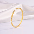 Slim Crystal-Detail Bangle Bracelet with Refined Edge Design