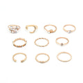 Celestial Gold Stacking Ring Set – Star, Moon & Crystal Bands