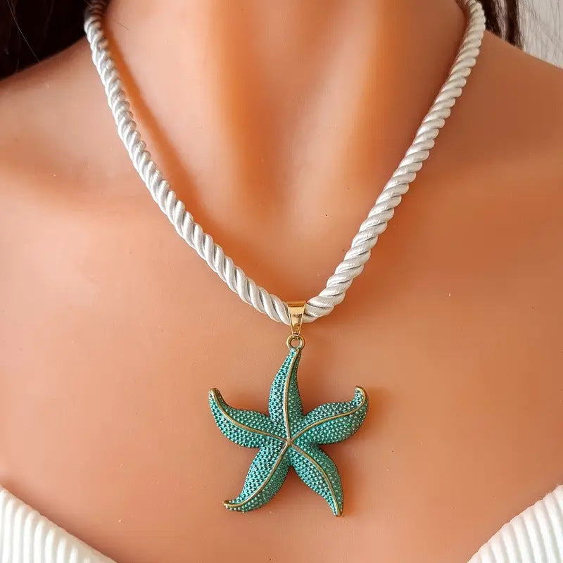 Starfish Pendant Rope Necklace