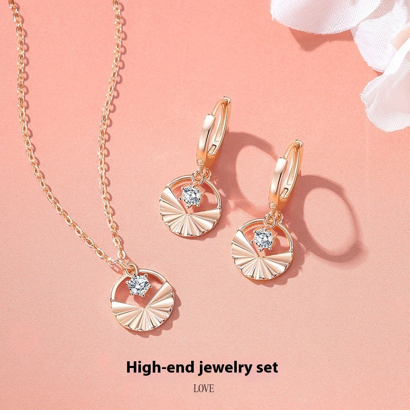 Elegant Geometric Round Necklace & Earrings