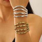 Organic Bone-Style Cuff Bracelet with Sculptural Form