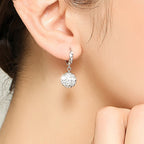 Sparkling Rhinestone Drop Hoop Earrings