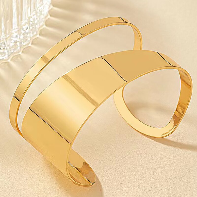 Wide Open Cuff Bracelet with Bold Modern Silhouette