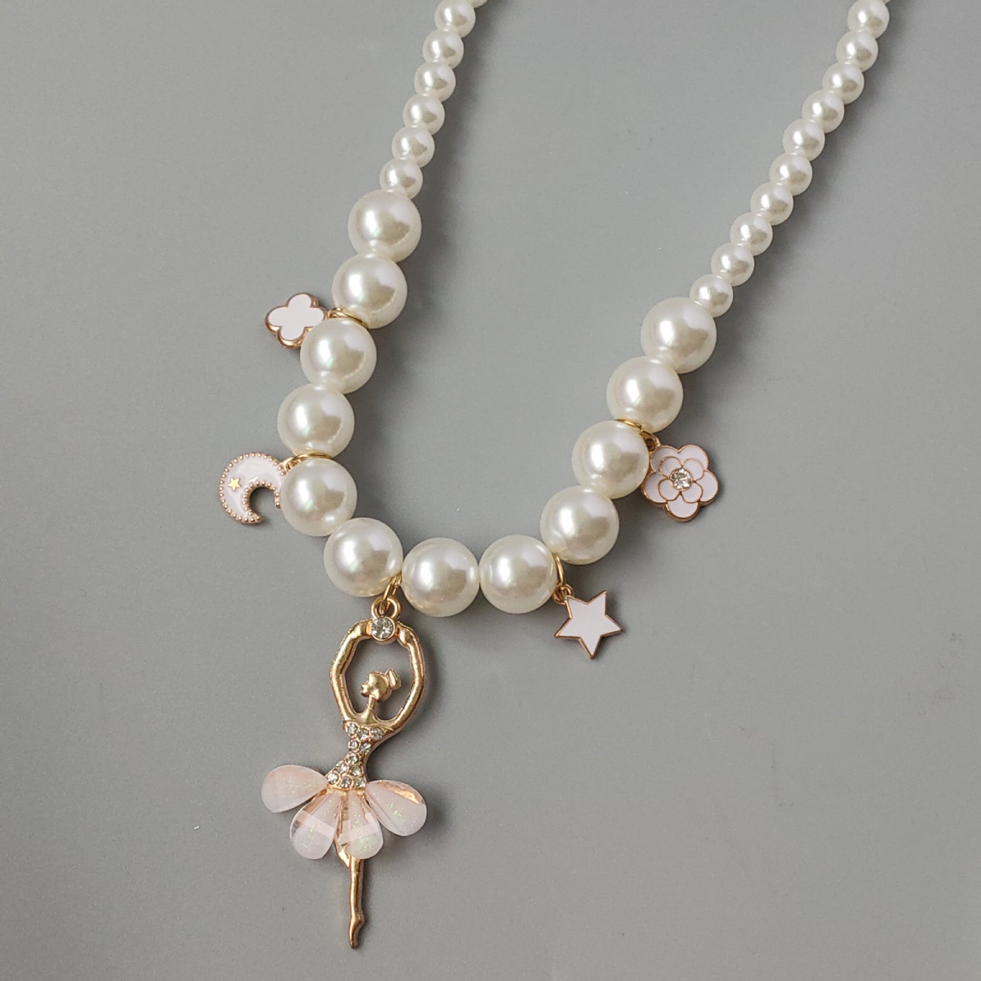 Girls Pearl Ballerina Necklace