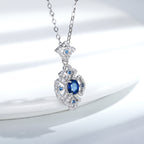 Vintage Blue Sapphire Pendant Necklace
