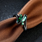 Midnight Orbit Black Rhodium Gemstone Statement Ring