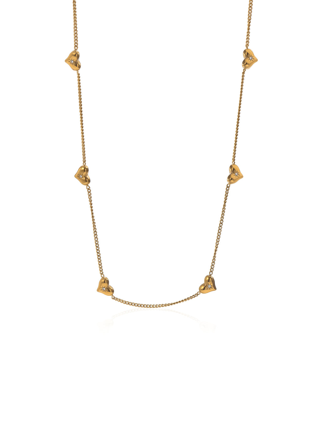 Delicate Heart Charm Necklace with Fine Chain