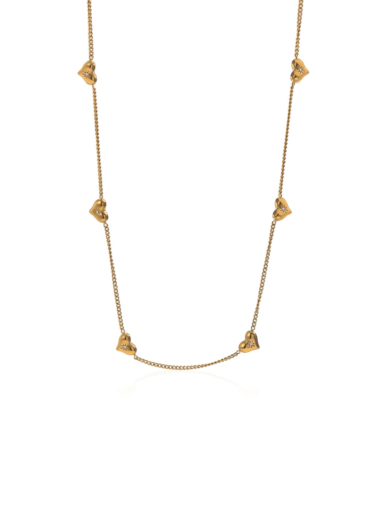 Delicate Heart Charm Necklace with Fine Chain