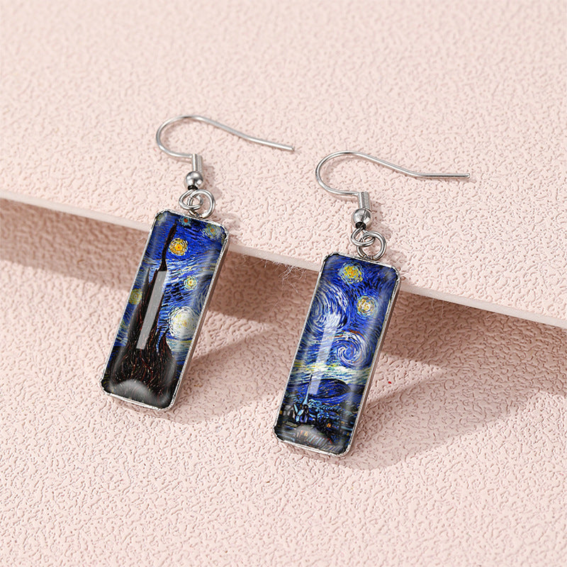 Starry Night Art Drop Earrings