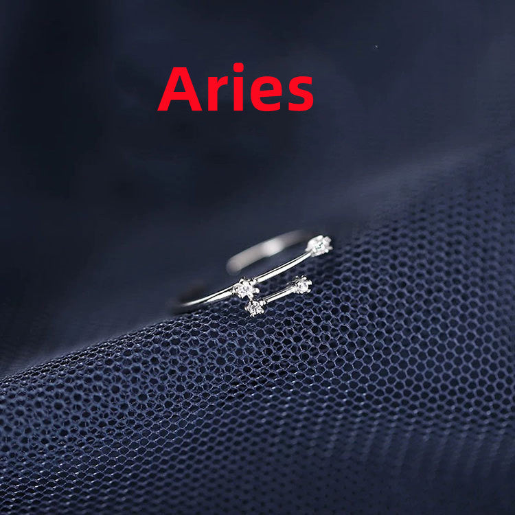 Zodiac Constellation Adjustable Ring – Celestial Star Sign Band