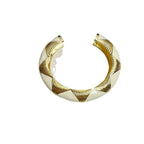 Oval Accent Cuff Bracelet with Bold Modern Contrast