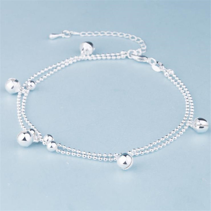 Delicate Silver Bell Anklet