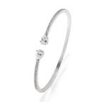 Open Cuff Bracelet with Dual Crystal Ends and Refined Silhouette