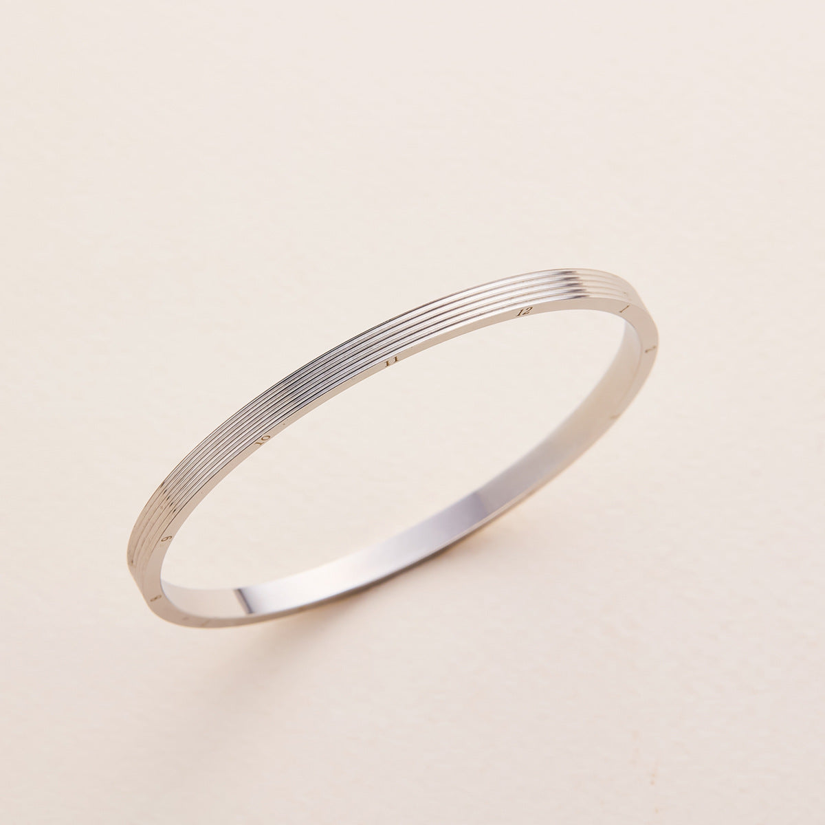 Slim Textured Bangle Bracelet with Minimal Line Detail