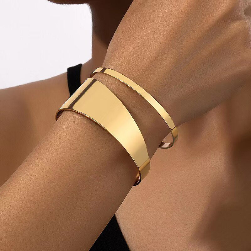 Wide Open Cuff Bracelet with Bold Modern Silhouette