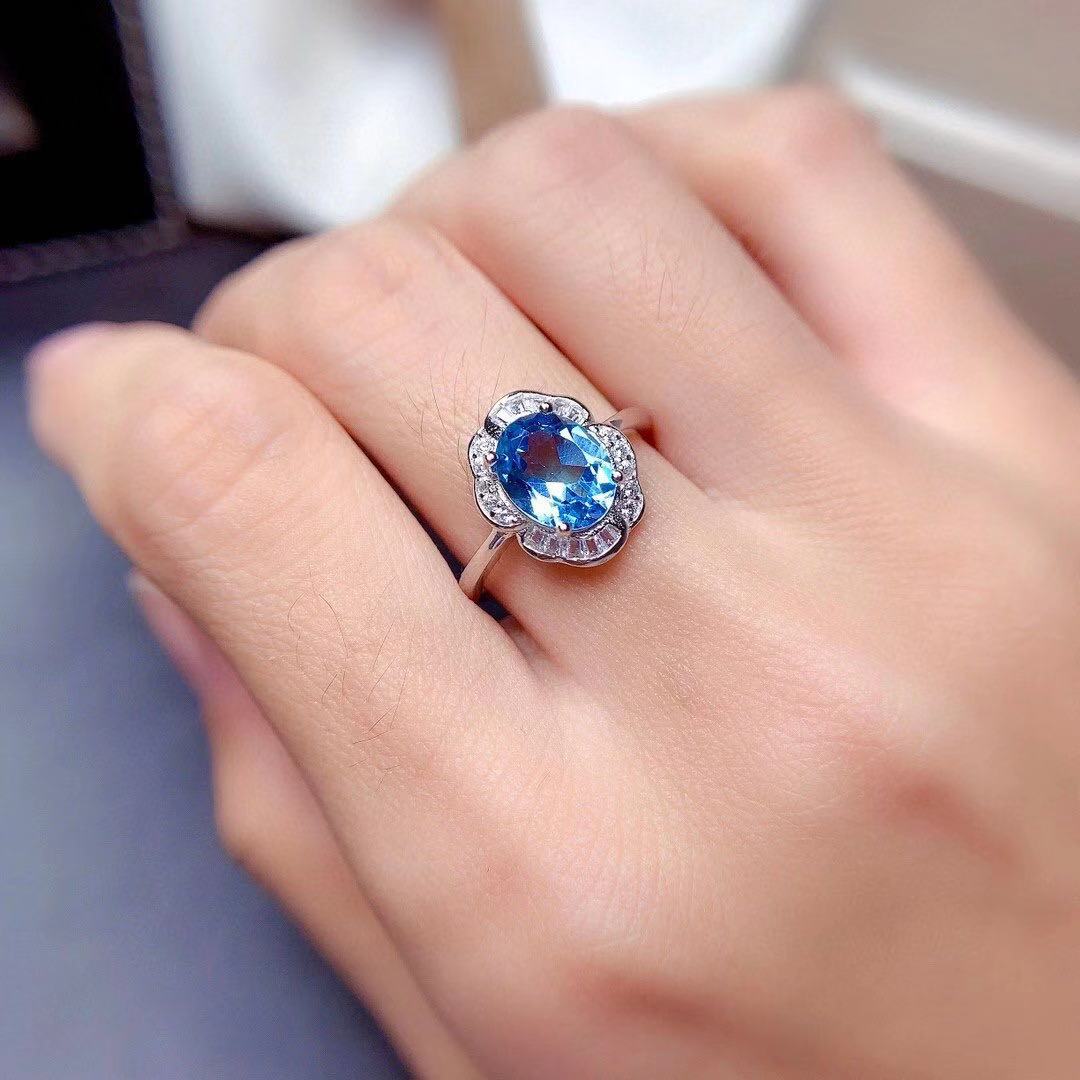 Natural Blue Topaz Jewelry Set