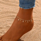 Water Drop Tassel Anklet with Zircon Charms