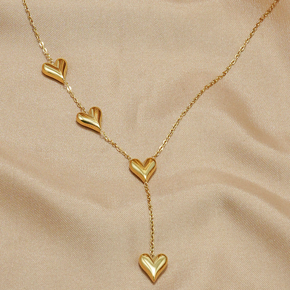 Heart Drop Y-Necklace with Minimalist Charm