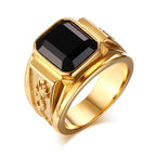 Square Cut Gemstone Ring – Bold Statement Signet Band