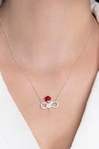 Sterling Silver Infinity Rose Necklace