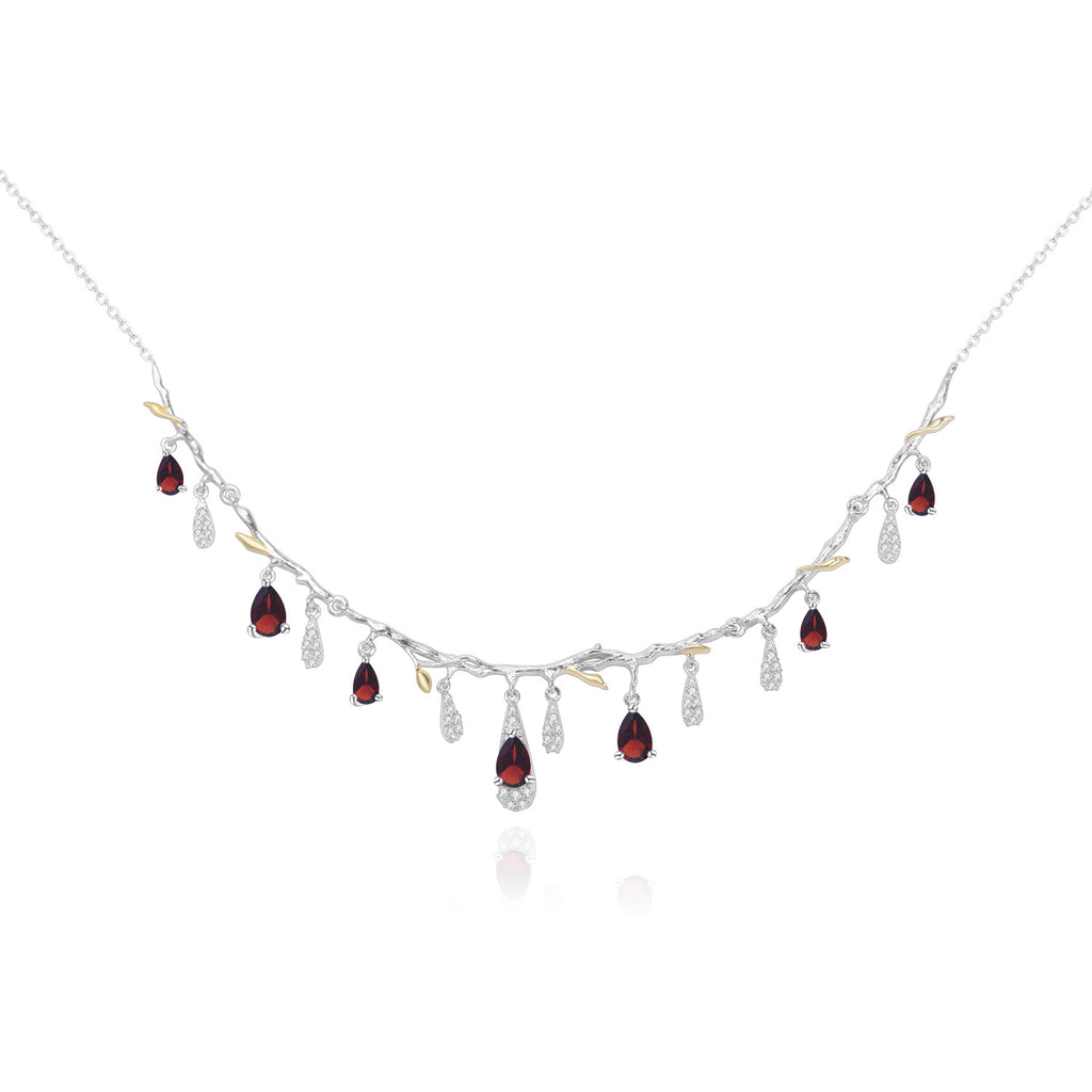 Teardrop Crystal Fringe Necklace