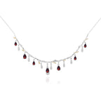 Teardrop Crystal Fringe Necklace