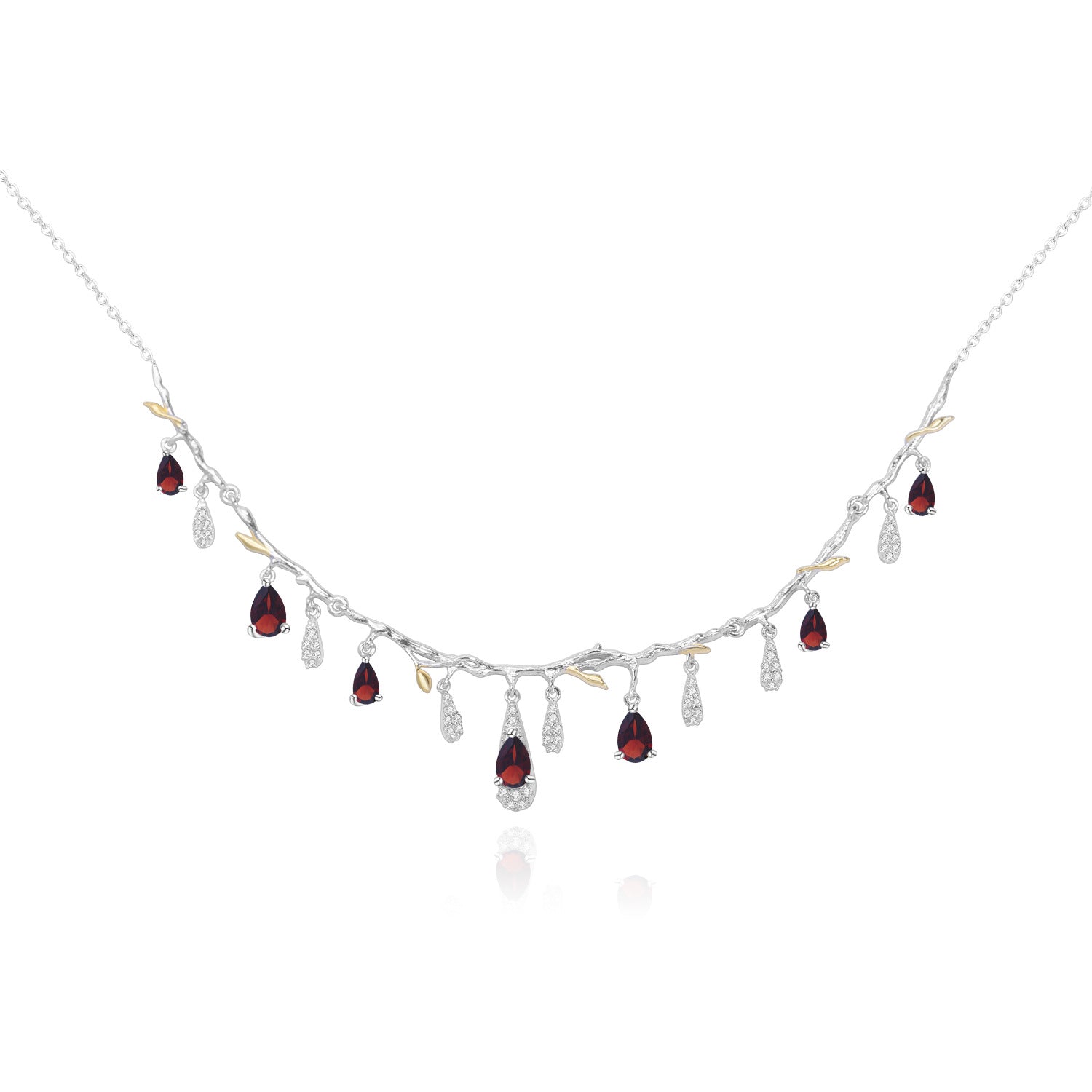 Teardrop Crystal Fringe Necklace