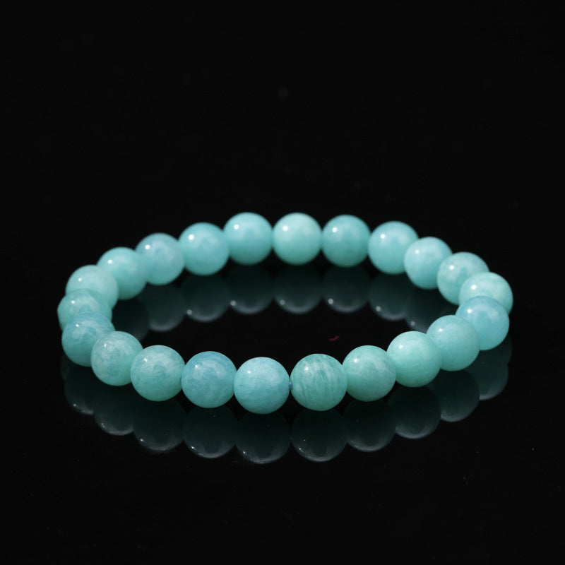 Round Bead Stretch Bracelet with Smooth Natural Finish