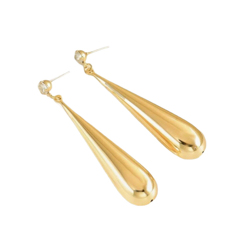 Gold Teardrop Drop Earrings