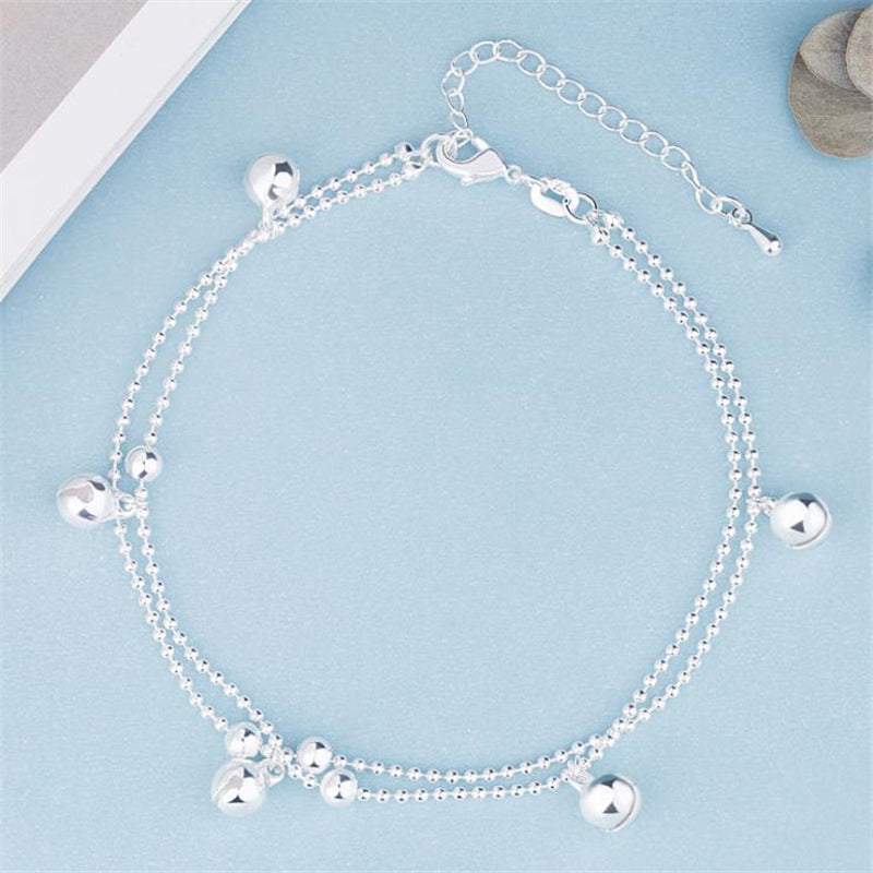 Delicate Silver Bell Anklet