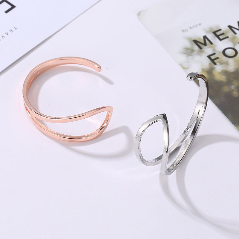 Geometric Open Cuff Bracelet with Modern Sculptural Design