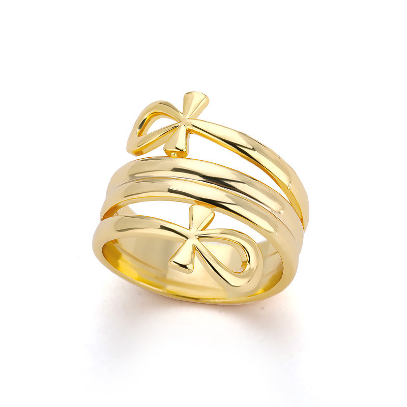 Regal Pharaoh Wrap Ring in Gold or Silver Finish