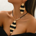 Statement Disc Jewelry Set with Modern Contrast Design