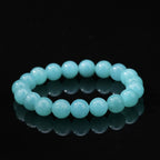 Round Bead Stretch Bracelet with Smooth Natural Finish