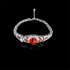 Geometric Stone Accent Bracelet with Vintage-Inspired Design