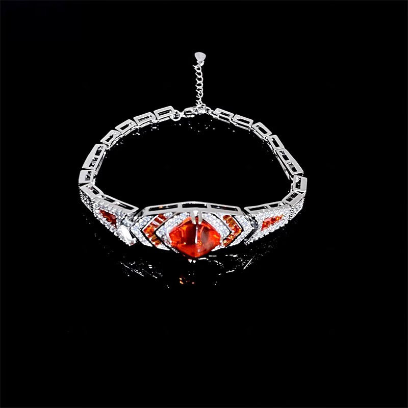 Geometric Stone Accent Bracelet with Vintage-Inspired Design