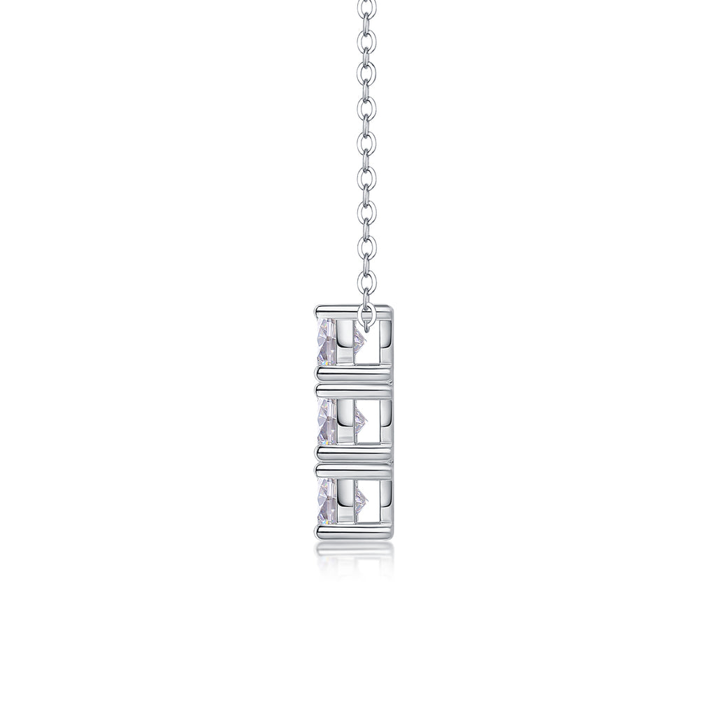 Rectangular Cluster Moissanite Pendant Necklace
