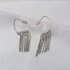 Rhinestone Waterfall Ear Cuff Earrings
