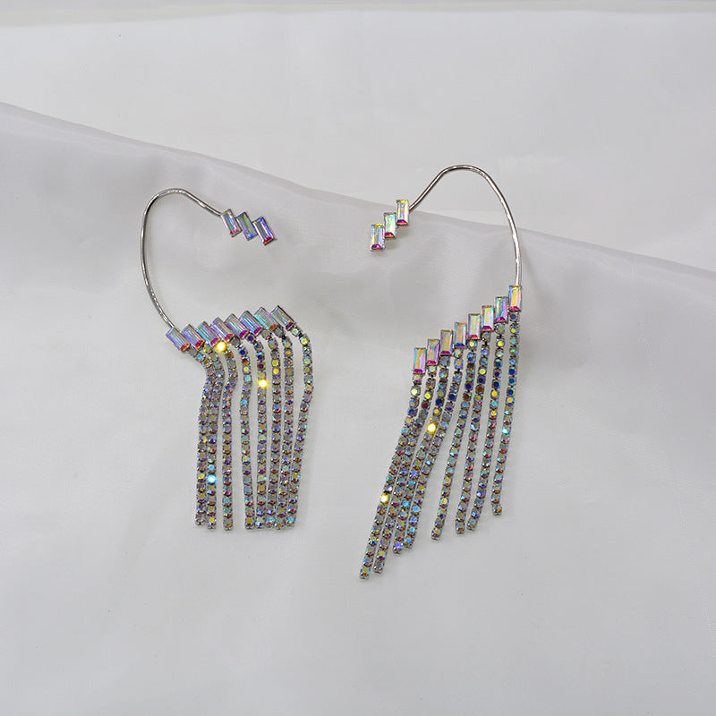 Rhinestone Waterfall Ear Cuff Earrings