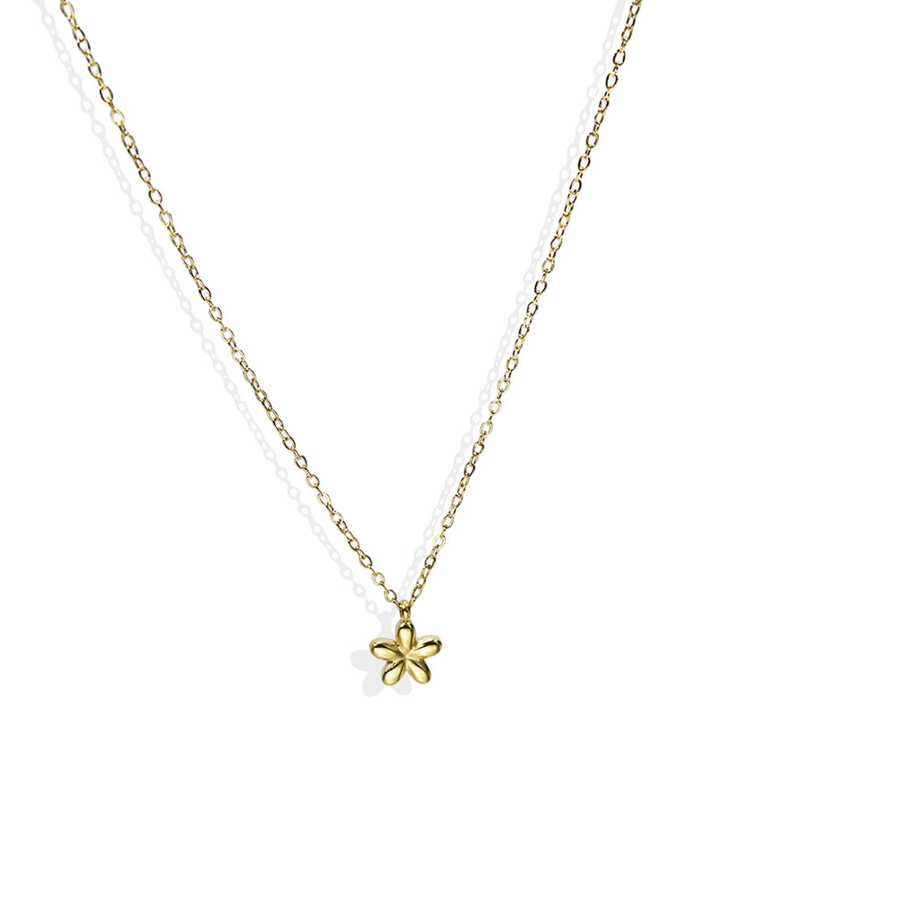 Minimal Floral Stud Earrings & Petite Pendant Necklace Set
