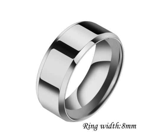 Classic Polished Stainless Steel Band Ring – 6mm Unisex Style